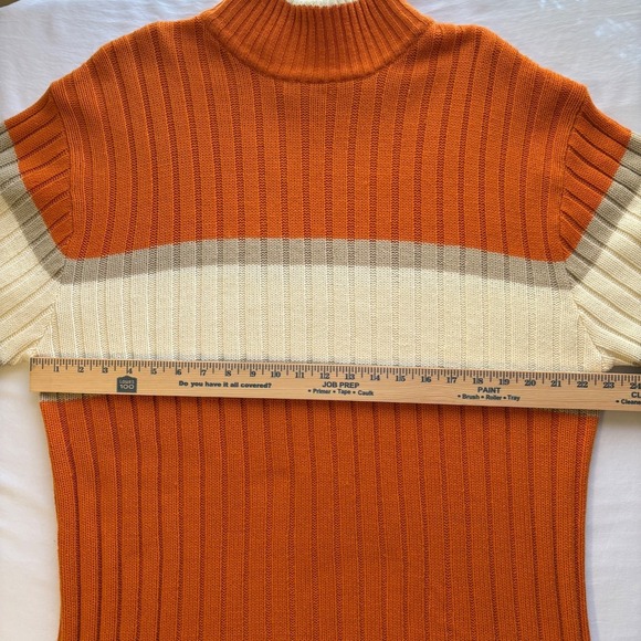 Vtg South Pole Ski Sweater Men's Size‎ XL Chunky Knit Ribbed Orange Retro - Picture 6 of 7